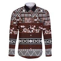 Bula Fiji Family Matching Short Sleeve Bodycon Dress and Hawaiian Shirt Fijian Tapa Masi With Hibiscus Flowers - Wonder Print Shop