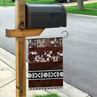 Bula Fiji Garden Flag Fijian Tapa Masi With Hibiscus Flowers - Wonder Print Shop