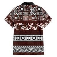 Bula Fiji Hawaiian Shirt Fijian Tapa Masi With Hibiscus Flowers - Wonder Print Shop