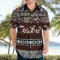 Bula Fiji Hawaiian Shirt Fijian Tapa Masi With Hibiscus Flowers - Wonder Print Shop