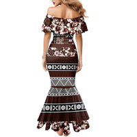 Bula Fiji Mermaid Dress Fijian Tapa Masi With Hibiscus Flowers - Wonder Print Shop