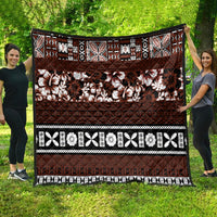 Bula Fiji Quilt Fijian Tapa Masi With Hibiscus Flowers - Wonder Print Shop