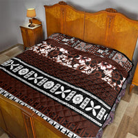 Bula Fiji Quilt Fijian Tapa Masi With Hibiscus Flowers - Wonder Print Shop