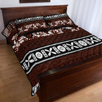 Bula Fiji Quilt Bed Set Fijian Tapa Masi With Hibiscus Flowers - Wonder Print Shop