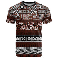 Bula Fiji T Shirt Fijian Tapa Masi With Hibiscus Flowers - Wonder Print Shop
