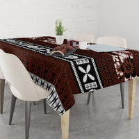 Bula Fiji Tablecloth Fijian Tapa Masi With Hibiscus Flowers - Wonder Print Shop