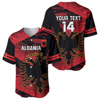 Custom Albania Football Baseball Jersey Go Kuqezinjte - Grunge Style - Wonder Print Shop