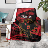 Custom Albania Football Blanket Go Kuqezinjte - Grunge Style