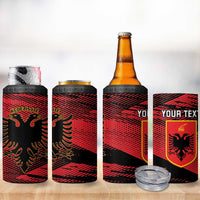 Personalised Albania Football 4 in 1 Can Cooler Tumbler Go Kuqezinjte - Grunge Style - Wonder Print Shop