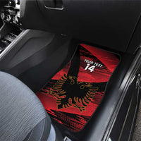 Custom Albania Football Car Mats Go Kuqezinjte - Grunge Style - Wonder Print Shop