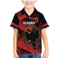 Custom Albania Football Family Matching Mermaid Dress and Hawaiian Shirt Go Kuqezinjte - Grunge Style - Wonder Print Shop