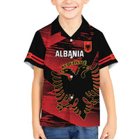 Custom Albania Football Family Matching Puletasi and Hawaiian Shirt Go Kuqezinjte - Grunge Style - Wonder Print Shop