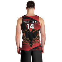Custom Albania Football Men Tank Top Go Kuqezinjte - Grunge Style - Wonder Print Shop