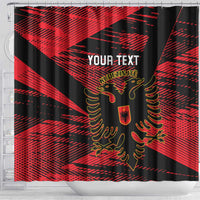 Custom Albania Football Shower Curtain Go Kuqezinjte - Grunge Style