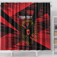 Custom Albania Football Shower Curtain Go Kuqezinjte - Grunge Style