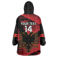 Custom Albania Football Wearable Blanket Hoodie Go Kuqezinjte - Grunge Style - Wonder Print Shop