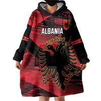 Custom Albania Football Wearable Blanket Hoodie Go Kuqezinjte - Grunge Style - Wonder Print Shop