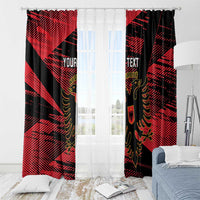 Custom Albania Football Window Curtain Go Kuqezinjte - Grunge Style - Wonder Print Shop