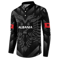 Custom Albania Football Button Sweatshirt Albanian Kastrioti Eagle - Black Style - Wonder Print Shop