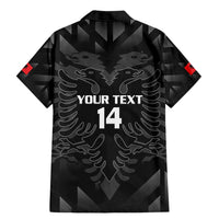 Custom Albania Football Family Matching Mermaid Dress and Hawaiian Shirt Albanian Kastrioti Eagle - Black Style - Wonder Print Shop