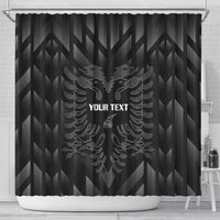 Custom Albania Football Shower Curtain Albanian Kastrioti Eagle - Black Style