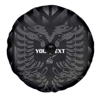 Custom Albania Football Spare Tire Cover Albanian Kastrioti Eagle - Black Style - Wonder Print Shop