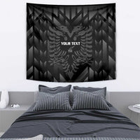 Custom Albania Football Tapestry Albanian Kastrioti Eagle - Black Style - Wonder Print Shop