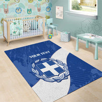 Custom Greece Football Area Rug Ethniki Elladas - Blue Version - Wonder Print Shop