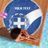 Custom Greece Football Beach Blanket Ethniki Elladas - Blue Version - Wonder Print Shop