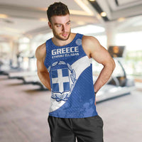 Custom Greece Football Men Tank Top Ethniki Elladas - Blue Version - Wonder Print Shop