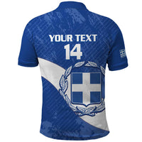 Custom Greece Football Polo Shirt Ethniki Elladas - Blue Version - Wonder Print Shop