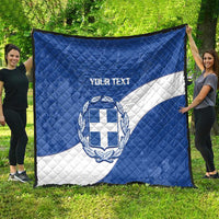 Custom Greece Football Quilt Ethniki Elladas - Blue Version - Wonder Print Shop