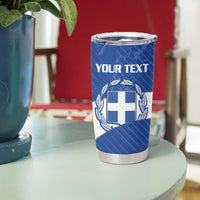 Personalised Greece Football Tumbler Cup Ethniki Elladas - Blue Version - Wonder Print Shop