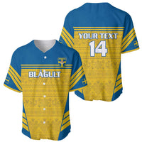 Custom Sweden Football Baseball Jersey Go Blagult - Scandinavian Pattern - Wonder Print Shop