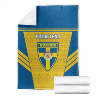Custom Sweden Football Blanket Go Blagult - Scandinavian Pattern