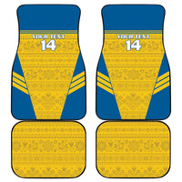 Custom Sweden Football Car Mats Go Blagult - Scandinavian Pattern - Wonder Print Shop