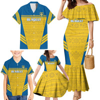 Custom Sweden Football Family Matching Mermaid Dress and Hawaiian Shirt Go Blagult - Scandinavian Pattern - Wonder Print Shop
