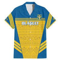 Custom Sweden Football Family Matching Mermaid Dress and Hawaiian Shirt Go Blagult - Scandinavian Pattern - Wonder Print Shop