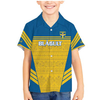 Custom Sweden Football Family Matching Mermaid Dress and Hawaiian Shirt Go Blagult - Scandinavian Pattern - Wonder Print Shop