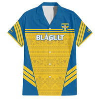 Custom Sweden Football Family Matching Puletasi and Hawaiian Shirt Go Blagult - Scandinavian Pattern - Wonder Print Shop