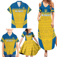 Custom Sweden Football Family Matching Summer Maxi Dress and Hawaiian Shirt Go Blagult - Scandinavian Pattern - Wonder Print Shop