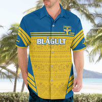 Custom Sweden Football Hawaiian Shirt Go Blagult - Scandinavian Pattern - Wonder Print Shop