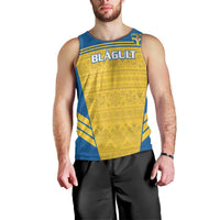 Custom Sweden Football Men Tank Top Go Blagult - Scandinavian Pattern - Wonder Print Shop