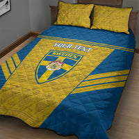 Custom Sweden Football Quilt Bed Set Go Blagult - Scandinavian Pattern - Wonder Print Shop