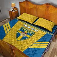 Custom Sweden Football Quilt Bed Set Go Blagult - Scandinavian Pattern - Wonder Print Shop