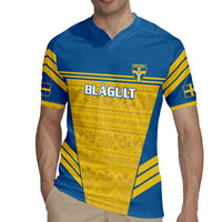 Custom Sweden Football Rugby Jersey Go Blagult - Scandinavian Pattern - Wonder Print Shop