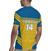 Custom Sweden Football Rugby Jersey Go Blagult - Scandinavian Pattern - Wonder Print Shop