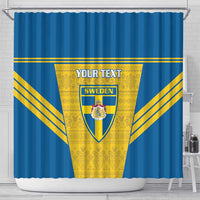 Custom Sweden Football Shower Curtain Go Blagult - Scandinavian Pattern
