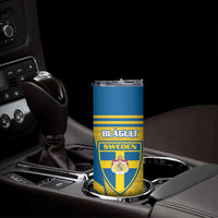 Personalised Sweden Football Skinny Tumbler Go Blagult - Scandinavian Pattern - Wonder Print Shop