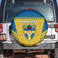 Custom Sweden Football Spare Tire Cover Go Blagult - Scandinavian Pattern - Wonder Print Shop